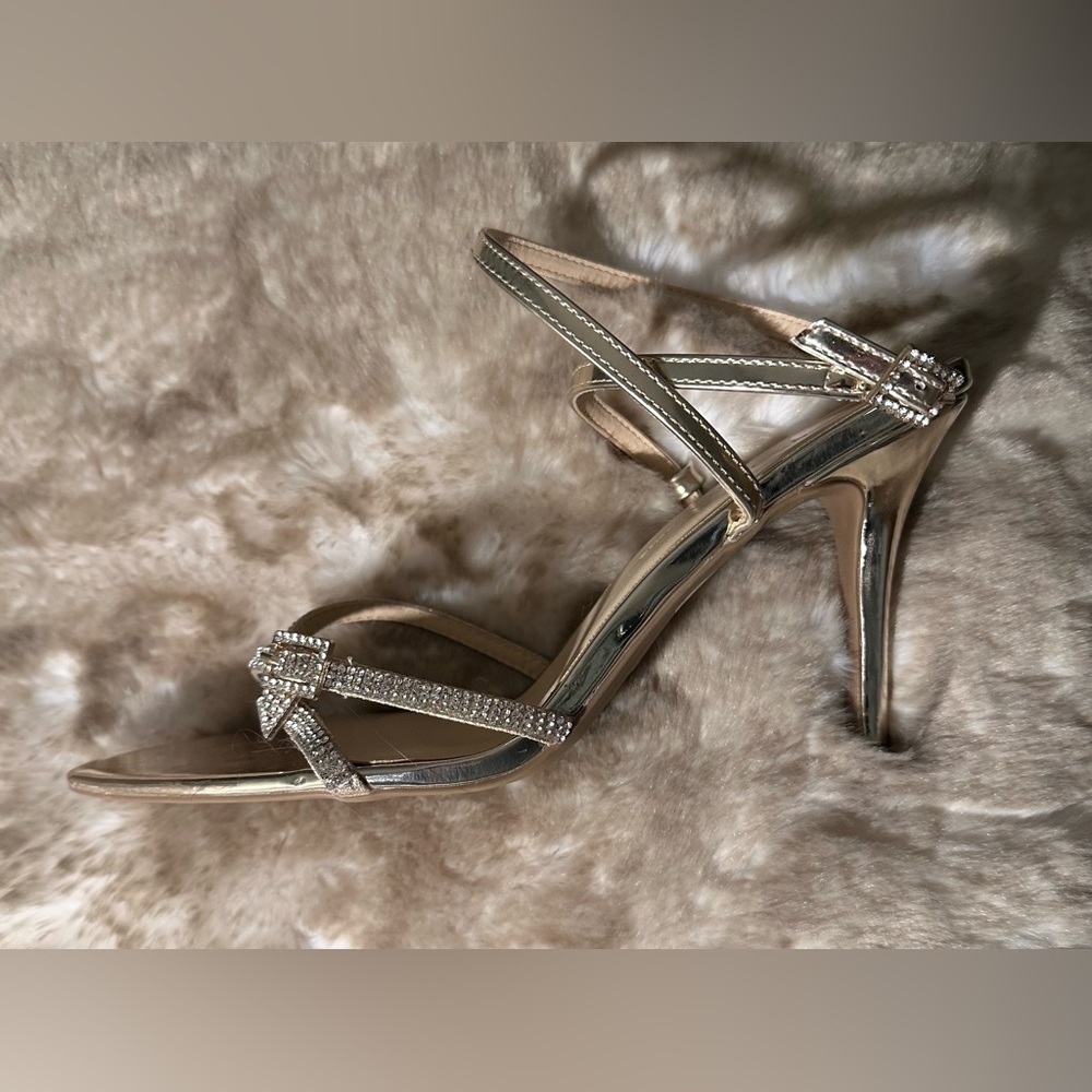 Wild Diva Women's Rhinestone Embellished Straps Formal Stiletto High Heels - Picture 6 of 13